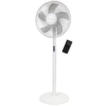 Russell Hobbs Tower Fan in White Electric 3 in 1 Pedestal Fan with LED Display & Remote, Tall Standing Fan, 1.3m Height, 8 Speed Settings, Oscillating Fan, 48W, 2 Year Guarantee RHMPF3IN1