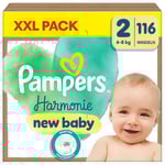 Pampers Harmonie blöjor storlek 2 mini, 4 kg - 8 kg, XXL-förpackning (1x116 blöjor)