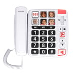 Swissvoice Xtra 1110 - Big Button Phone for Elderly - Phones for Hard of Hearing - Dementia Aid Big Number Telephone - Elderly People Gifts - Hearing Aid Compatible Phones - Elderly Phone Amplified