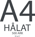 A4 Papper Standard Hålat 500 ark 80 g/m2