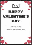 Valentine's Day Card Husband Wife Girlfriend Boyfriend Here's Your Card