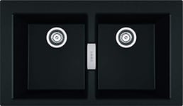 Franke S2D 620 620-onyx Kitchen Sink Made of Granite (Tectonite) with a Double Bowl Sirius 620-onyx-143.0618.688, Onyx