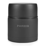 Pioneer Vacuum Insulated Leakproof Soup/Food Flask, 8 Hours Hot 24 Hours Cold, Black, 500 ml