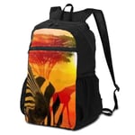 Serengeti Park Wildlife And Beautiful Sunset Half Bookbag Lightweight Bag to School for Elementrary Pupil 16 Inch Teenager Daily Washable Backpack