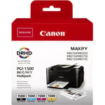 Canon PGI-1500 BK/C/M/Y Multipack - Pack de 4 - noir, jaune, cyan, magenta - original - réservoir d'encre - pour MAXIFY MB2050, MB2150, MB2155, MB2350, MB2750, MB2755