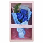 Rose Soap Flower Artificial Simulation Dry Bouquet Gift Box Blue