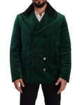 DOLCE & GABBANA Jacket Green Velvet Cotton Double Breasted IT48/US38/M