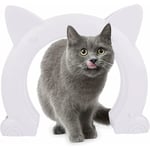 Kattlucka, kattlucka, 2-vägs stor hunddörr, ABS-plast kattlucka, kattlucka för ihålig PVC-innerdörr eller solid innerdörr vit 22,5X27X5,5cm,Vers