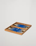 Manopoulos Walnut Royal Blue Large Backgammon