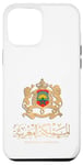 Coque pour iPhone 14 Pro Max Emblème doré du Royaume du Maroc avec drapeau du Maroc