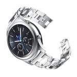 Galaxy Watch 46mm/Gear S3 Lyxigt armband med glittrande stenar, silver