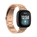 Tencloud Straps Compatible with Fitbit Versa 3 Strap, Metal Stainless Steel Wristband Business Band for Women Men for Fitbit Sense/Versa 3 Smartwatch (Rose Gold)