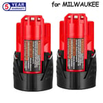 2x For Milwaukee M12 12V 3.5Ah Battery M12B M12B2 M12 48-11-2401 48-11-2411 TOOL