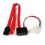 StarTech.com Câble Adaptateur Slimline SATA vers SATA avec Alimentation LP4 - 50 cm (SLSATAF20)
