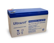 Ultracell Blybatteri 12 V, 7,5 Ah (UL7.5-12) Faston (4.8mm) Blybatteri