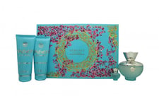 VERSACE POUR FEMME DYLAN TURQUOISE GIFT SET 100ML EDT + 100ML S/G + 100ML B/L + 