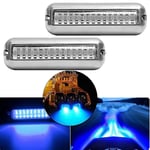 2 st 42 LED båt dräneringsljus båt akterljus blå undervattens ponton marinljus