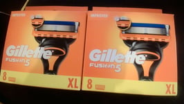 Gillette Fusion 5 Razor Blades. 2x 8 packs. 16 refill cartridges. Fast dispatch!