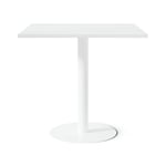 Cafébord Kvadrat - Runt pelarstativ, Storlek 80x80 cm, Bordsskiva Vit, Stativ Vit