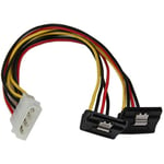 StarTech.com Câble répartiteur d'alimentation en Y LP4 vers 2 SATA à angle droit et verrouillage 30 cm - Molex 4 broches vers deux SATA