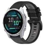 Garmin Fenix 8 AMOLED 43mm Tvåfärgat klockarmband i silikon - Svart/Grå