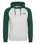 Superdry Men's Hoodie Sweatshirt, Athletic Grey Marl/Campus Green Marl, XL