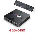 Android 13.0 TV Box,Smart Media Player 4+64GB HD TV Box, boitier iptv Support 4K 2.4&5 GHz WiFi BT 5.0 1000M LAN Android Box