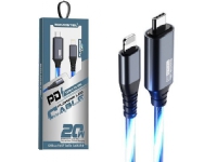USB cable Vega USB PD CABLE IPHONE 3.1A SOMOSTEL LED BLUE 20W QUICK CHARGER QC 1M POWERLINE SMS-BY02>