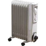 Daewoo 2000W Oil Filled Radiator with Thermostat and Temperature Control White