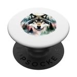 Wild Wolf Moon Howling Nature Lover Animal Spirit Print PopSockets Swappable PopGrip