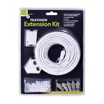 Benross 44110 15 Metre TV Extension Cable Kit/Coaxial Cable Extension Cord/DIY Setup/Includes Additional Accessories, Mounting Socket & Clips