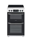 Hotpoint Hotpoint Multiflow Hd5V93Ccw 50Cm Double Electric Cooker With Ceramic Hob - White