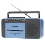 Crosley Cassette Player CT102a - Portabel Kassettspiller med opptaksfunksjon - Blue/Grey