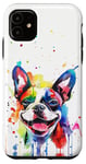 iPhone 11 Boston Terrier Colorful Watercolor Dog Mom Dad Case