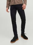 JackandJones Slim Fit jeans Glenn med låg midja (Black Denim,34/36)