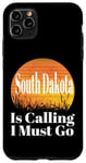 Coque pour iPhone 11 Pro Max Le Dakota du Sud vous appelle I Must Go Funny Midwest Sunset Field