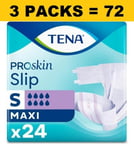 3 x PACK of 24 TENA ProSkin Incontinence SLIP MAXI - SMALL- 2500ml - BOX of 72