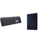 Logitech MX Keys Advanced Wireless Illuminated Keyboard with WD 5 TB My Passport for Mac Portable Hard Drive - Time Machine Ready with Password Protection