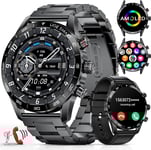 Montre Connectée Homme 1,43""Amoled Montre Connectée Avec Appel Bluetooth Assistant Vocal,2 Bracelets,124 Modes Sportifs,Autonomie De 15 Jours,Spo2,Calorie,Etanche Smartwatch Pour Ios Android\U2026