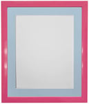FRAMES BY POST Cadre photo rose de 1,9 cm avec contour bleu - 50,8 x 40,6 cm - Format A3 - Verre plastique