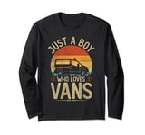Vintage Vans, Just A Boy Who Loves Vans Boys kids Men's Long Sleeve T-Shirt