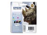 Epson T1006 Multipack - Pack de 3 - 33.3 ml - jaune, cyan, magenta - originale - emballage coque avec alarme radioélectrique/ acoustique - cartouche d'encre - pour Stylus SX515W, SX600FW...