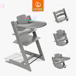 STOKKE® Tripp Trapp® Matstol Bok Storm Grey inkl. bricka Storm Grey och babyset V2 Storm Grey