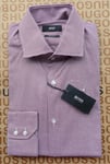 New Hugo BOSS men red check regular fit smart suit shirt Small Medium 15 38 £129