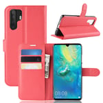 huawei Huawei P30 PU Wallet Case Red