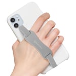Sinjimoru Universal Silicone Phone Grip Holder, Cell Phone Stand with Elastic Phone Finger Strap for Android/iPhone Case. Sinji Loop Stand Grey
