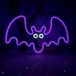 Forever Light LED Neonskilt Halloween - Lilla og Hvitt Lys med Flaggermus