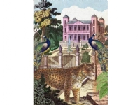 Madame Treacle B6-kort med kuvert Leopard i trädgården
