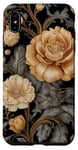 Coque pour iPhone XS Max Midnight Garden Majesty – Élégance florale dorée et grise