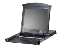 ATEN KL1508AN - KVM-konsol med omkopplare för tangentbord/video/mus - 8 portar - PS/2 - 19 - kan monteras i rack - 1280 x 1024 @ 75 Hz - VGA - 1U